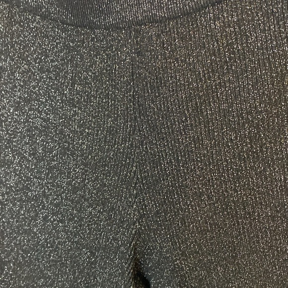 Vila Milano Black & Silver Sweater Pants Wide Leg Elastic Waist Size 1XL NWOT - Picture 6 of 7